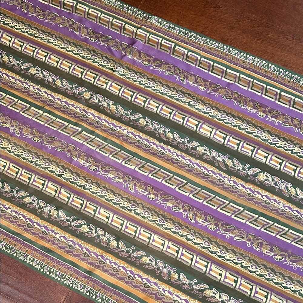Oversized Bohemian Multicolor Patterned Silky Scarf - Picture 11 of 15